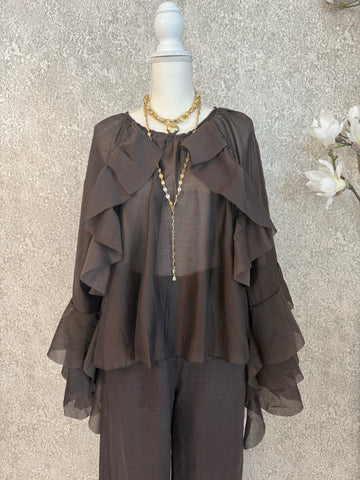 Jeannie Ruffle Italian Blouse